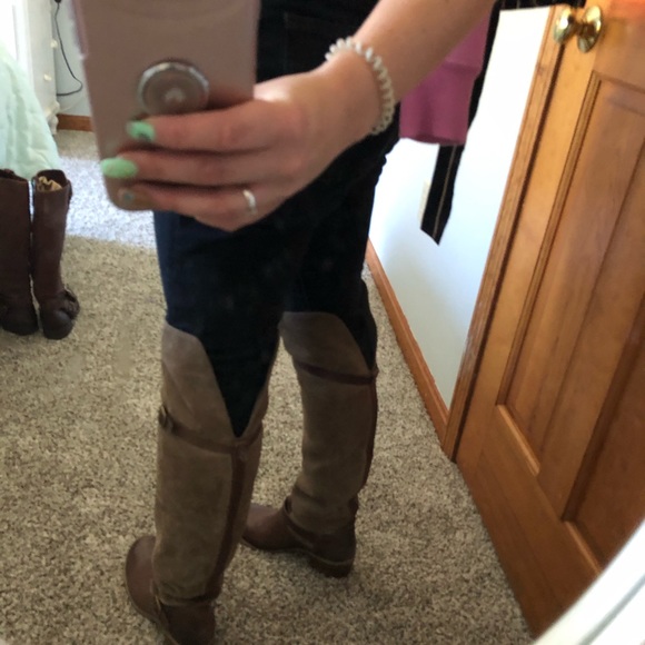 Lucky Brand Genuine Suede Heeled OTN Boots - Picture 3 of 4